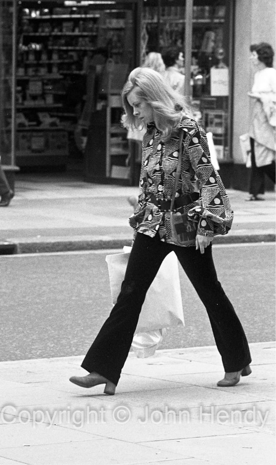 Vintage 1970s Jeff Banks Silk Blouse Bell Sleeve