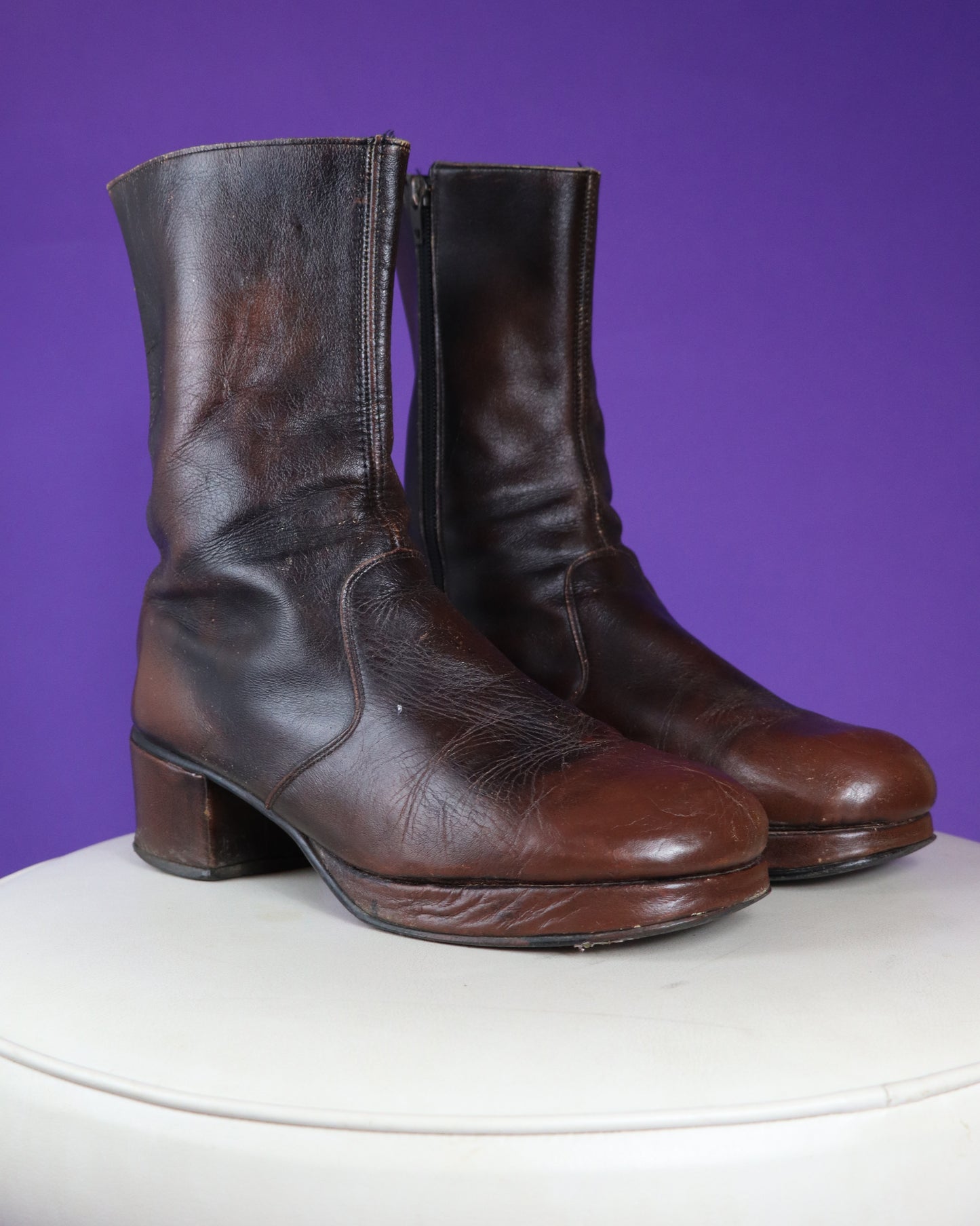 Vintage 1970s Brown Platform Boots