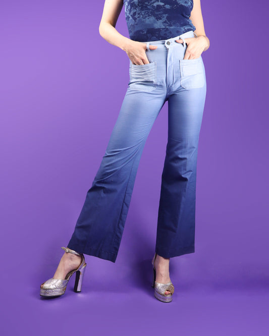 Vintage 1970s Ombré Lightweight Cotton Flares