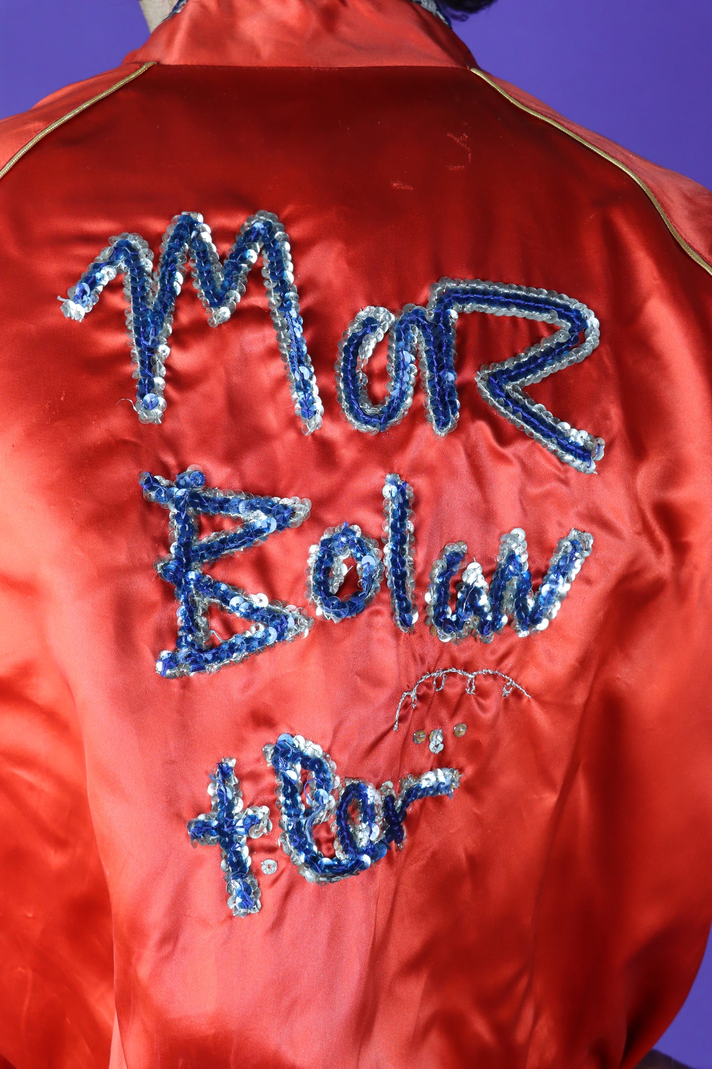 RARE Vintage 1970s Customised Marc Bolan T.Rex Satin Bomber Jacket Glam Rock