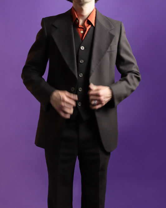Vintage 1970s Brown 3 piece tailored suit