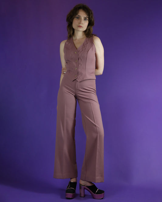 Vintage 1970s 3 Piece Heather Suit