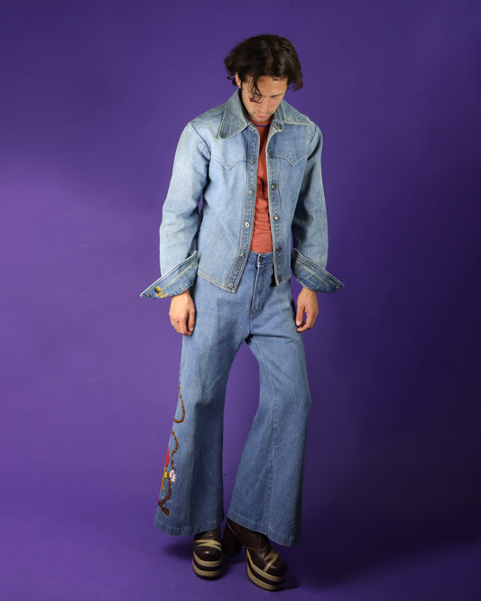 RESERVED: Vintage 1970s Yosemite Sam Disney Antonio Guiseppe Denim Suit