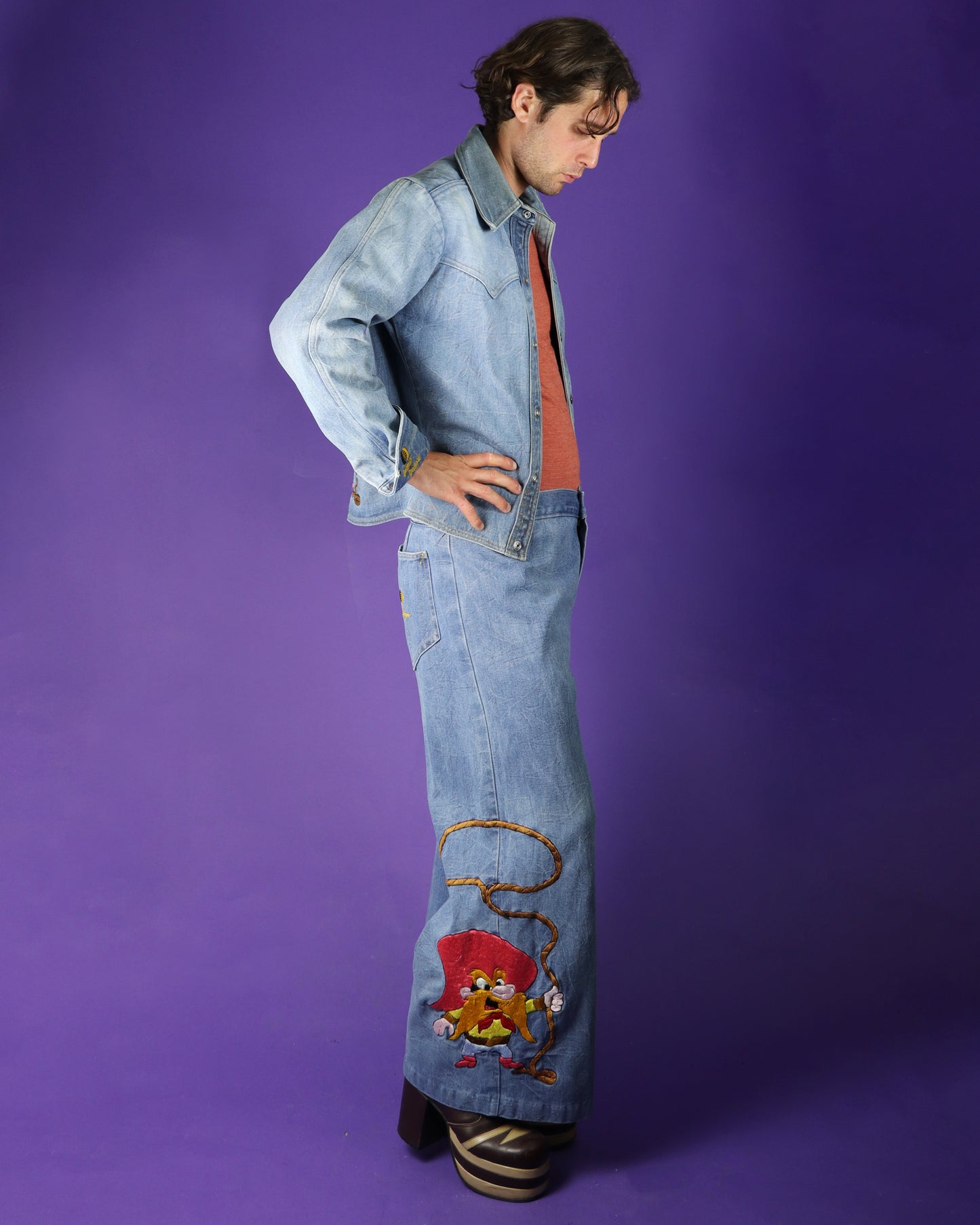 RESERVED: Vintage 1970s Yosemite Sam Disney Antonio Guiseppe Denim Suit