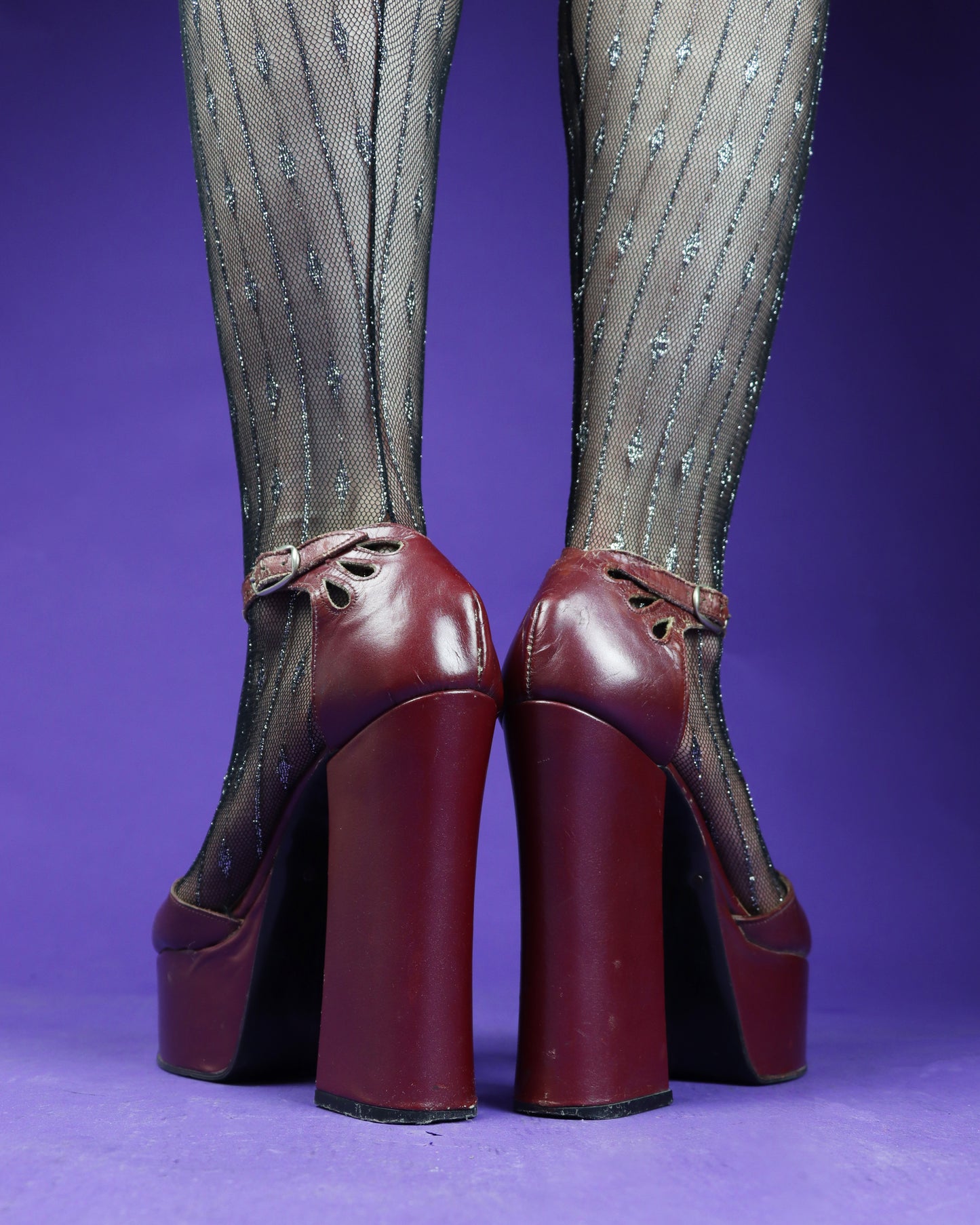 Vintage 1970s Red Platform Shoes Heels