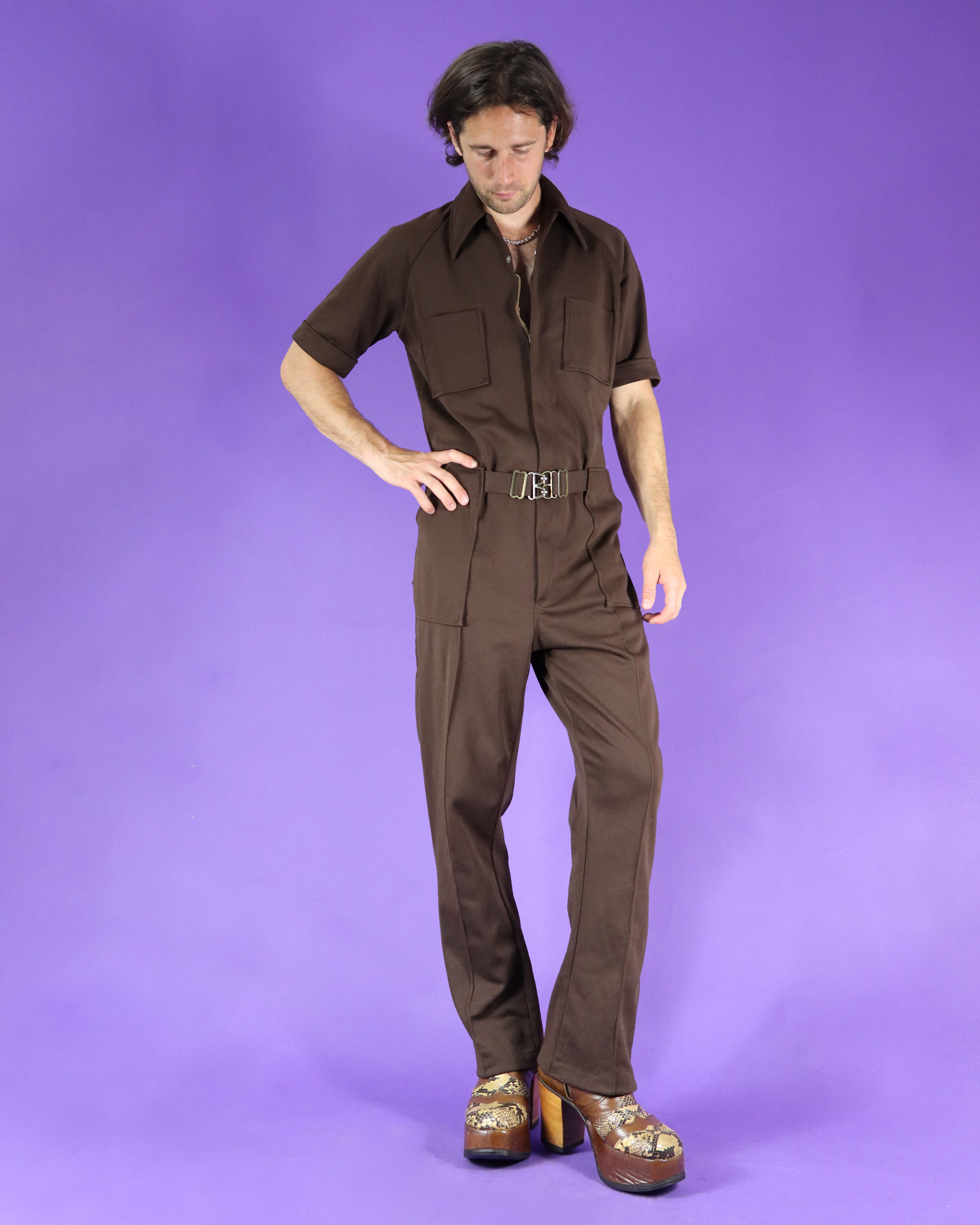 Vintage 1970s Men's Jumpsuit Brown – 70sstacks