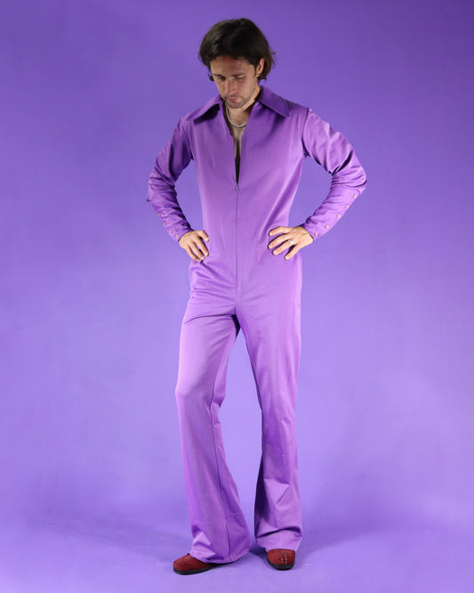 Vintage 1970s Men's Jumpsuit Purple