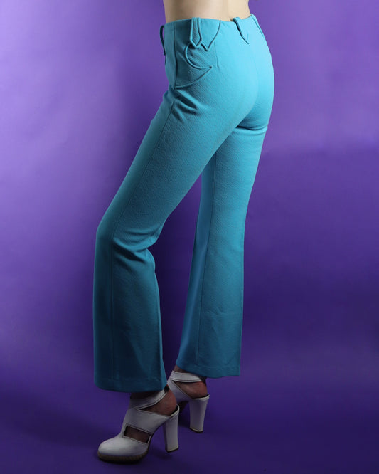 Vintage 1970s Lasso Western Rodeo Pant Suit Turquoise