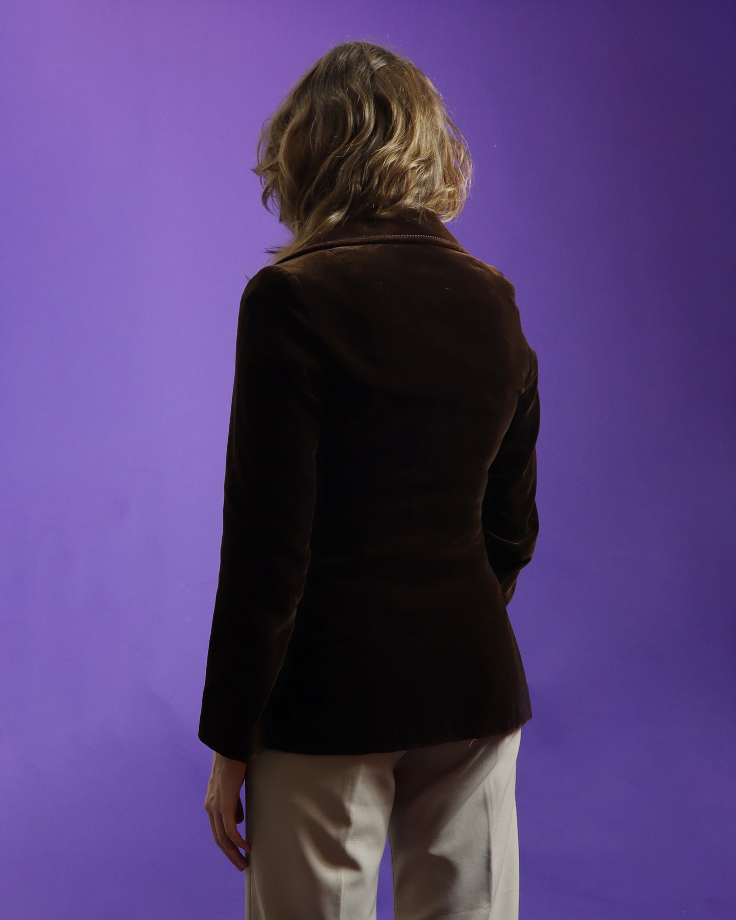 Vintage 1970s Dark Brown Velvet Blazer