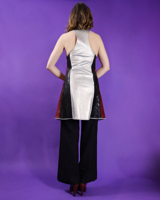 Vintage 1970s Snakeskin patchwork Vest