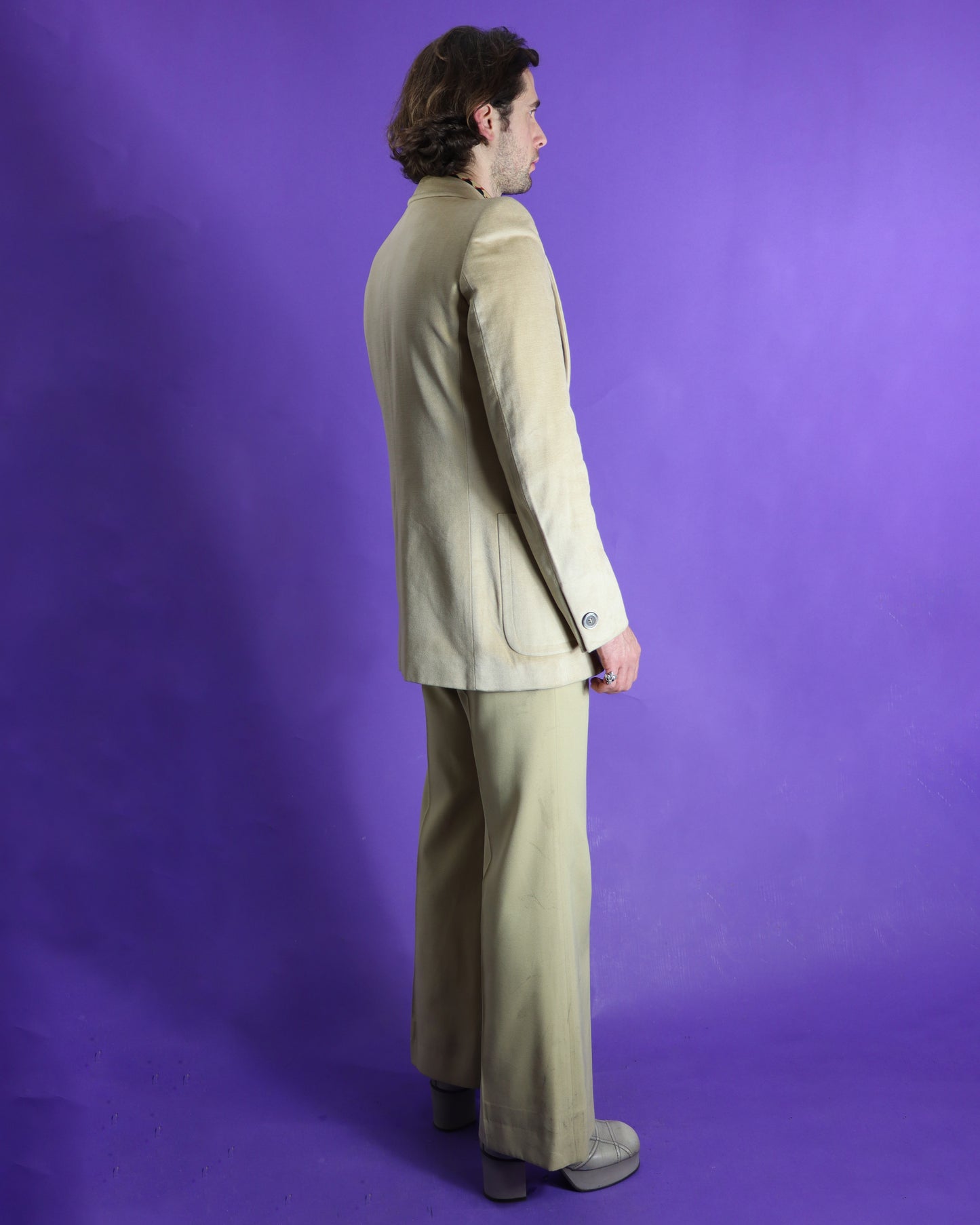 Vintage 1970s Italian Cream Velvet Blazer