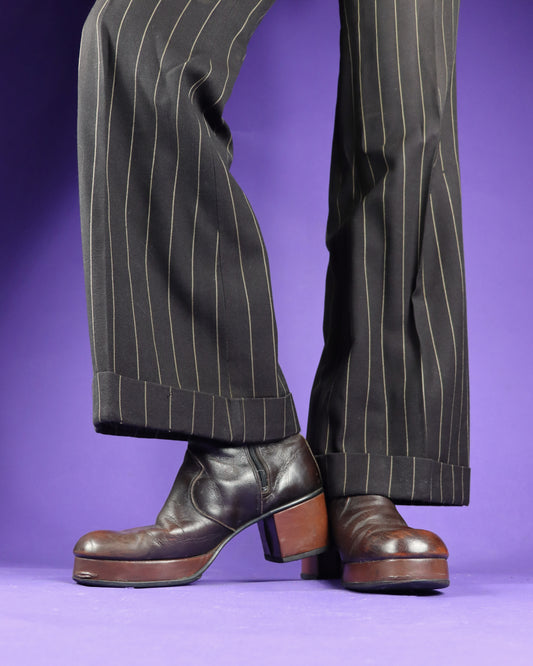 Vintage 1970s Brown Platform Boots