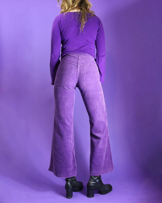 Vintage 1970s Purple Corduroy Flares