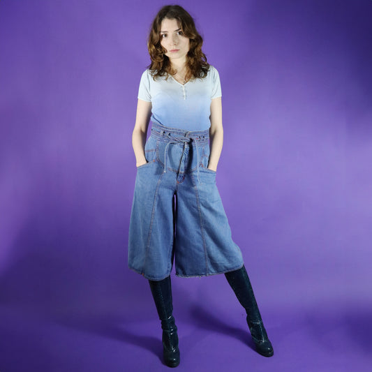 Vintage 1970s N'est-ce pas? Denim Sunray Culottes