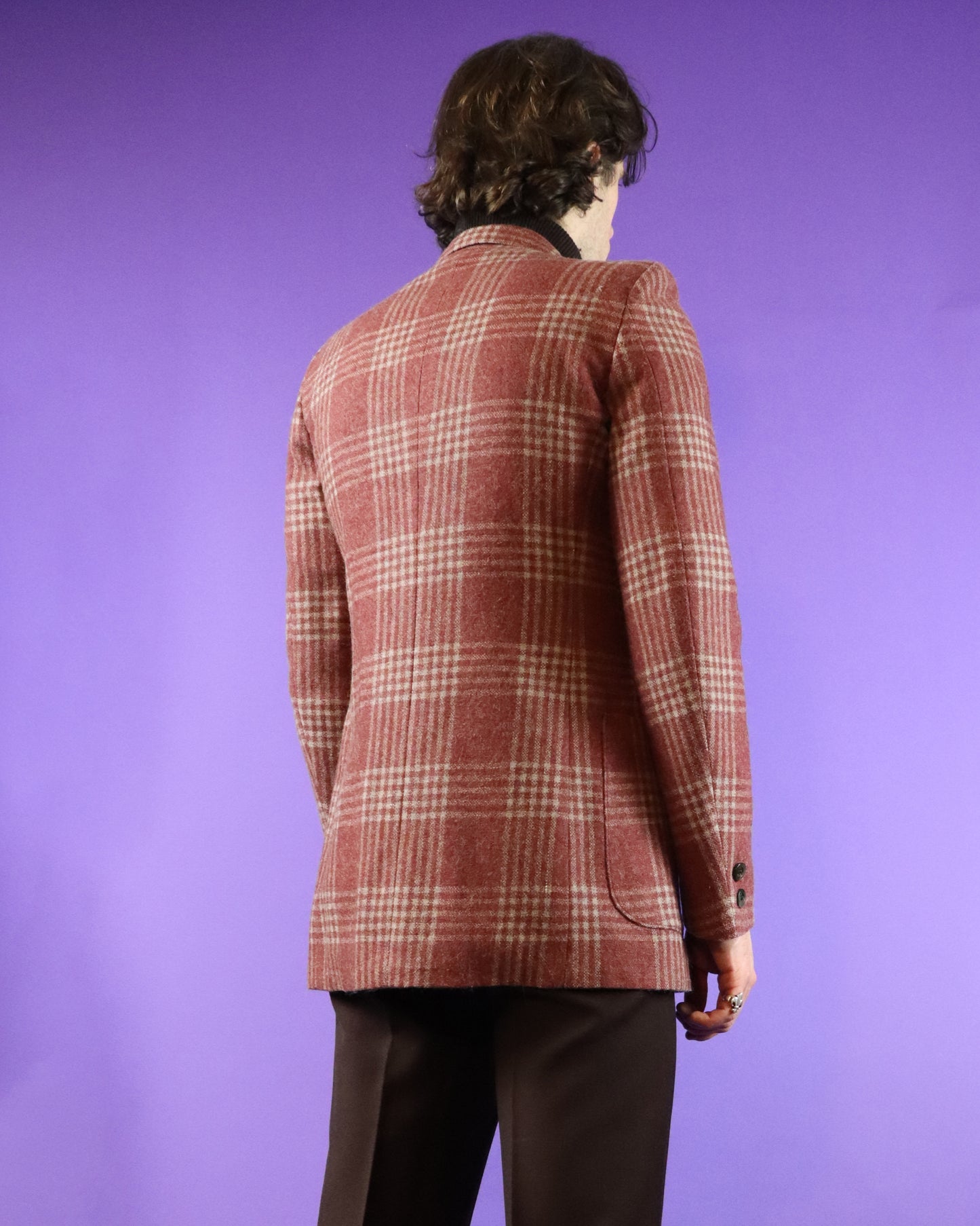 Vintage 1970s Plaid Wool Blazer