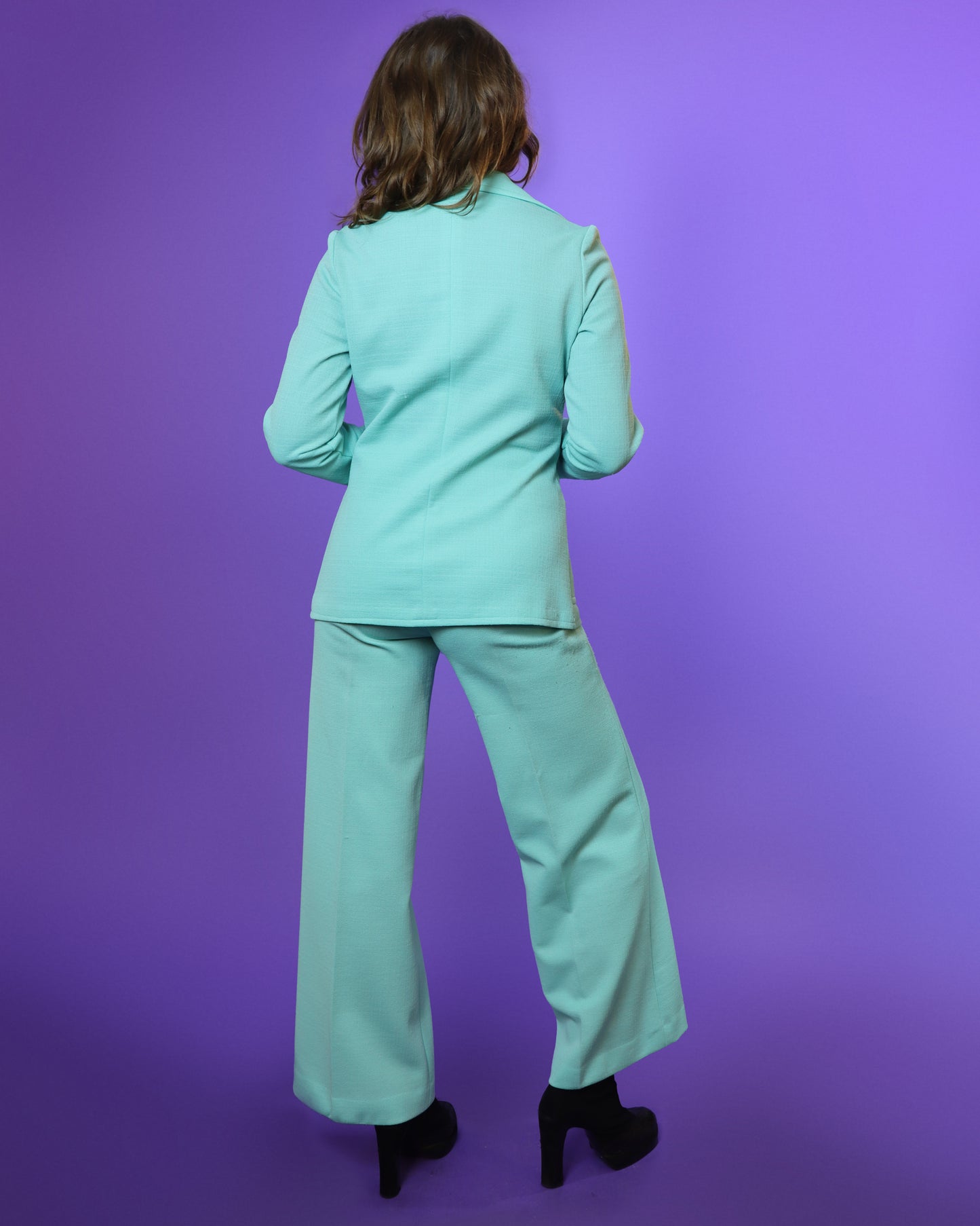 Vintage 1970s Seafoam Green Trouser Suit