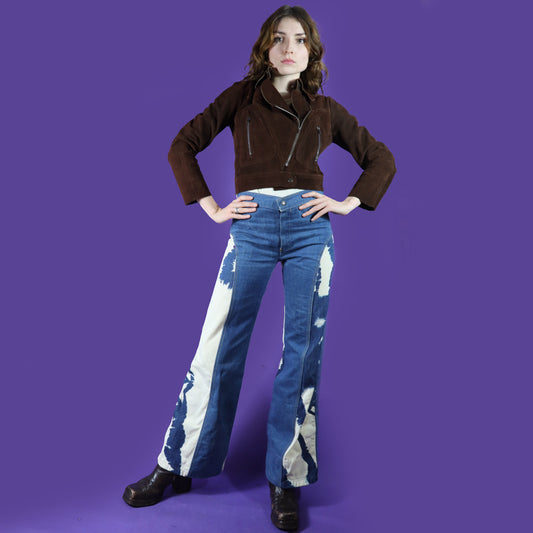 Vintage 1970s Brown Suede Cropped Western Jacket