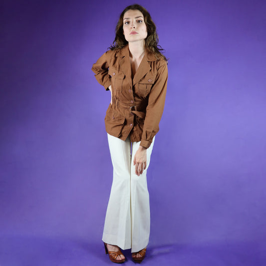 Vintage 1970s Yves Saint Laurent Rive Gauche Safari Shirt