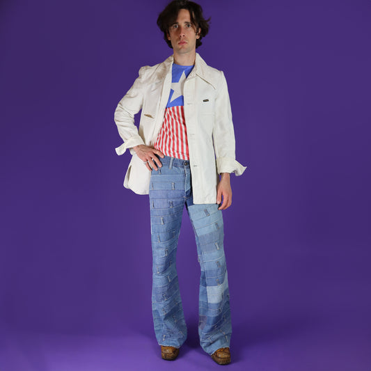 Vintage 1970s Patchwork Belt Loop Flares