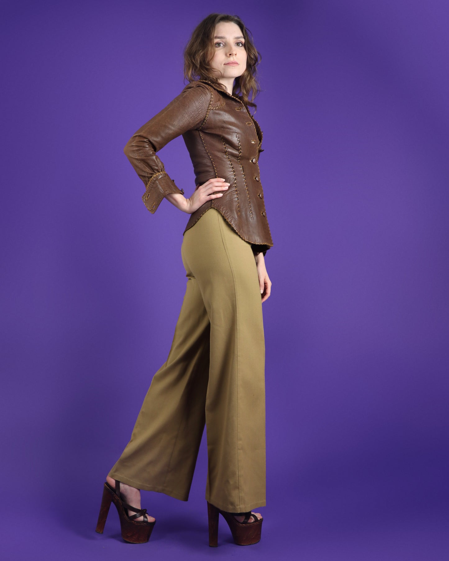 Vintage 1970s North Beach Leathers Chocolate Brown Shirt Jacket