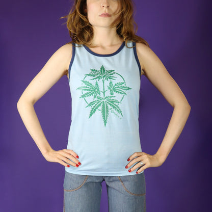 Vintage 1970s Weed Leaf Vest Top