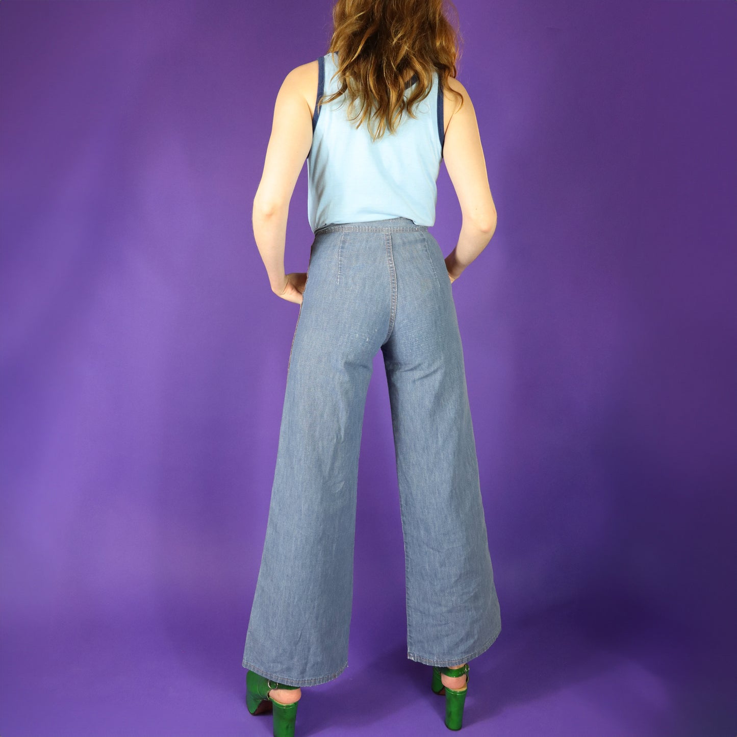 Vintage 1970s Inside Out Denim Flares