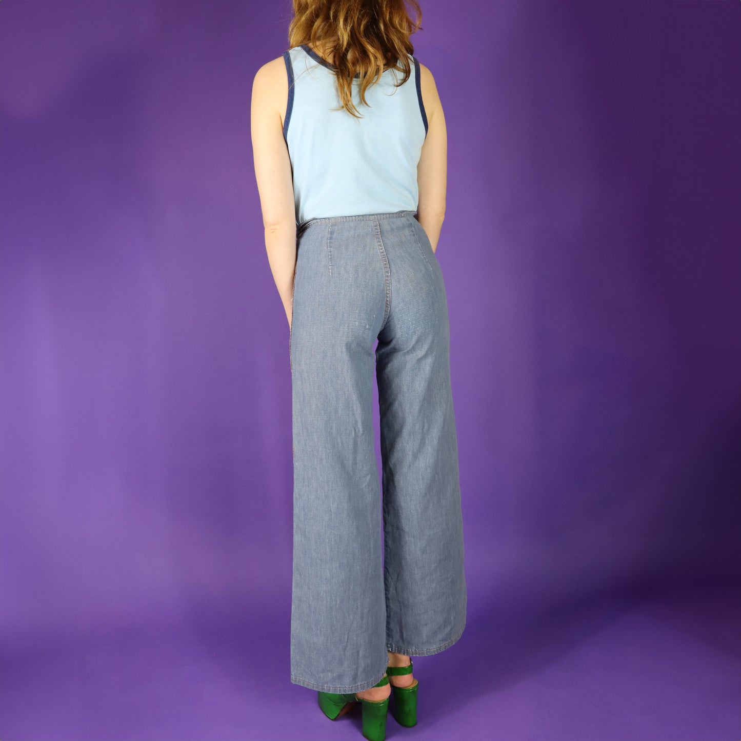 Vintage 1970s Inside Out Denim Flares