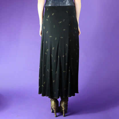 Vintage 1970s Jean Muir Rayon Shooting Star Crepe Skirt