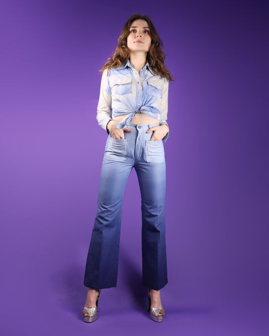 Vintage 1970s Deadstock Space Dye Cotton Shirt