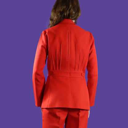 Vintage 1970s Red Jumpsuit and Blazer Suit Set