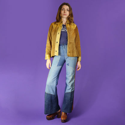 Vintage 1970s Mexican Whipstitch Suede Jacket