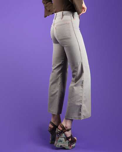 Vintage 1970s Levi's Orange Tab Washed Brown Cotton Flares