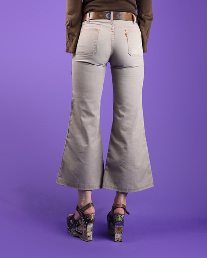 Vintage 1970s Levi's Orange Tab Washed Brown Cotton Flares