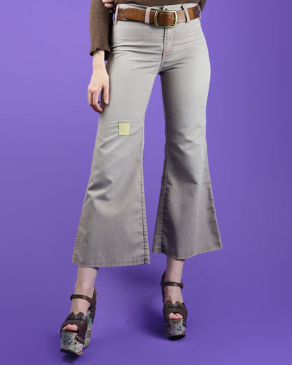 Vintage 1970s Levi's Orange Tab Washed Brown Cotton Flares