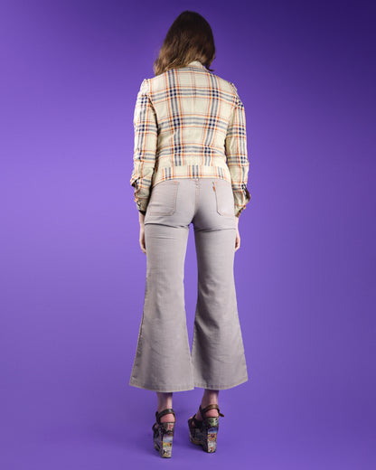 Vintage 1970s Levi's Orange Tab Washed Brown Cotton Flares