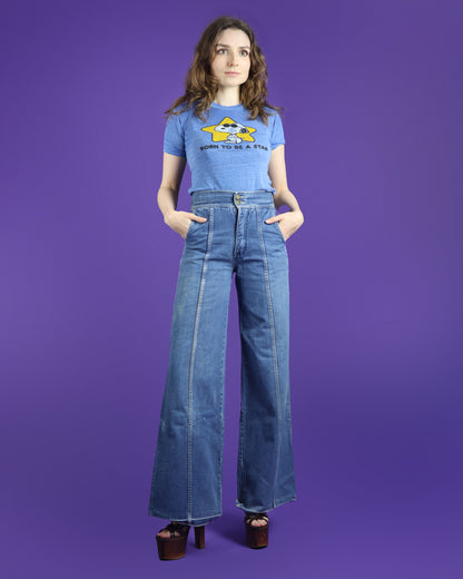 Vintage 1970s Denim Flares by Pentimento