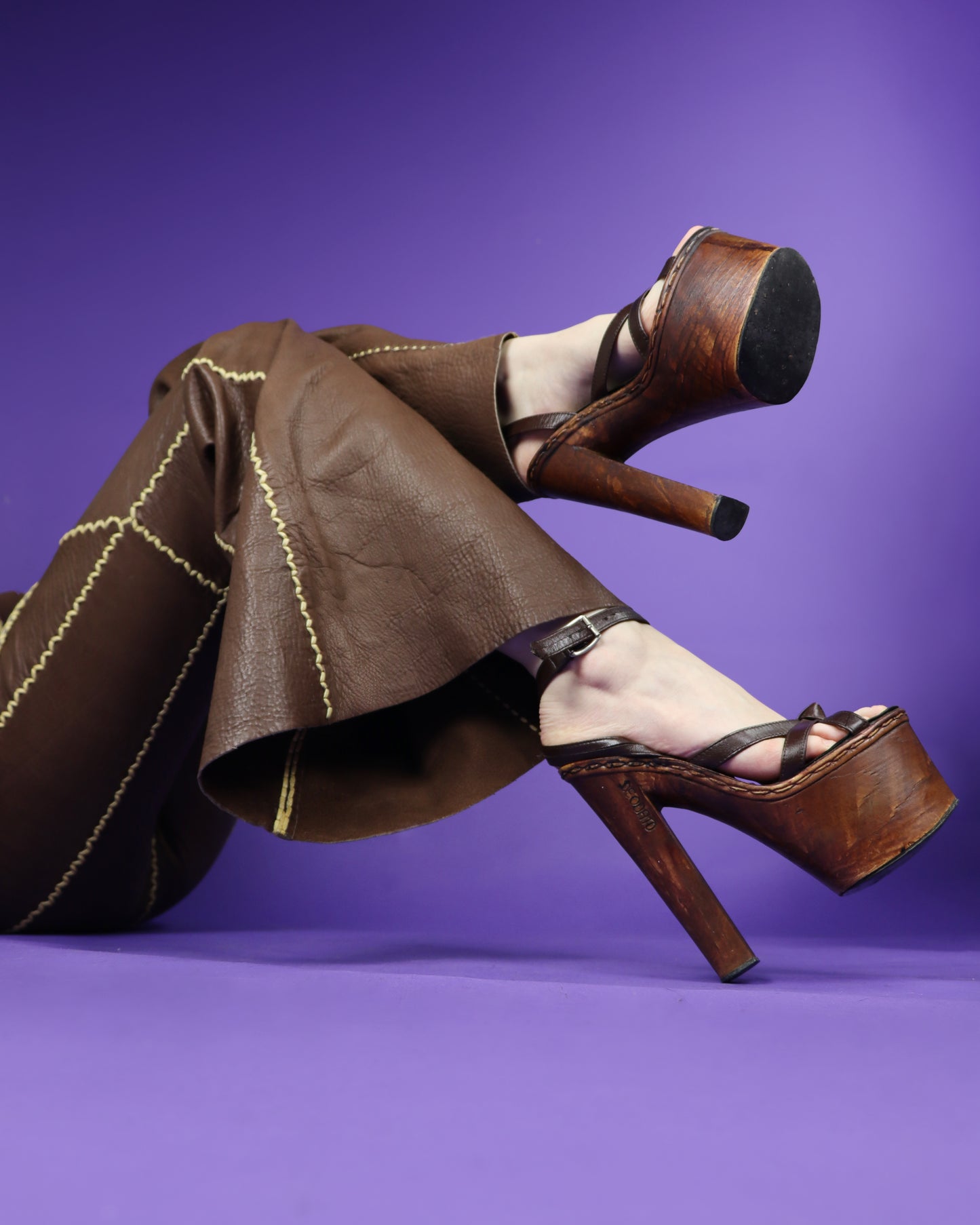 Vintage 1970s High Heel Platform Sandals