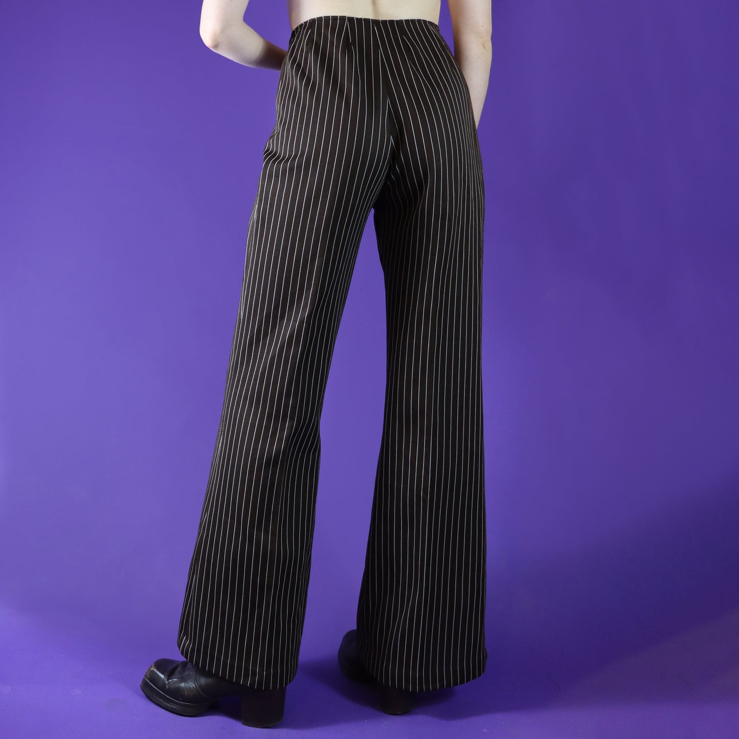 Vintage 1970s Brown Pinstripe Pantsuit Leisure Suit