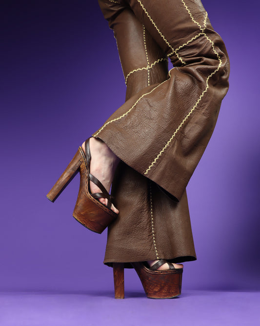 Vintage 1970s High Heel Platform Sandals