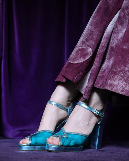 Vintage 1970s Blue Disco Heels