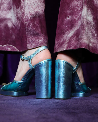 Vintage 1970s Blue Disco Heels