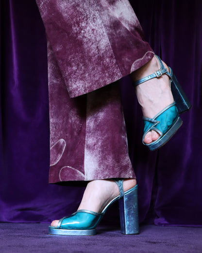 Vintage 1970s Blue Disco Heels