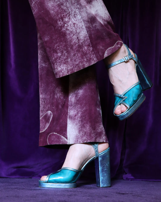 Vintage 1970s Blue Disco Heels