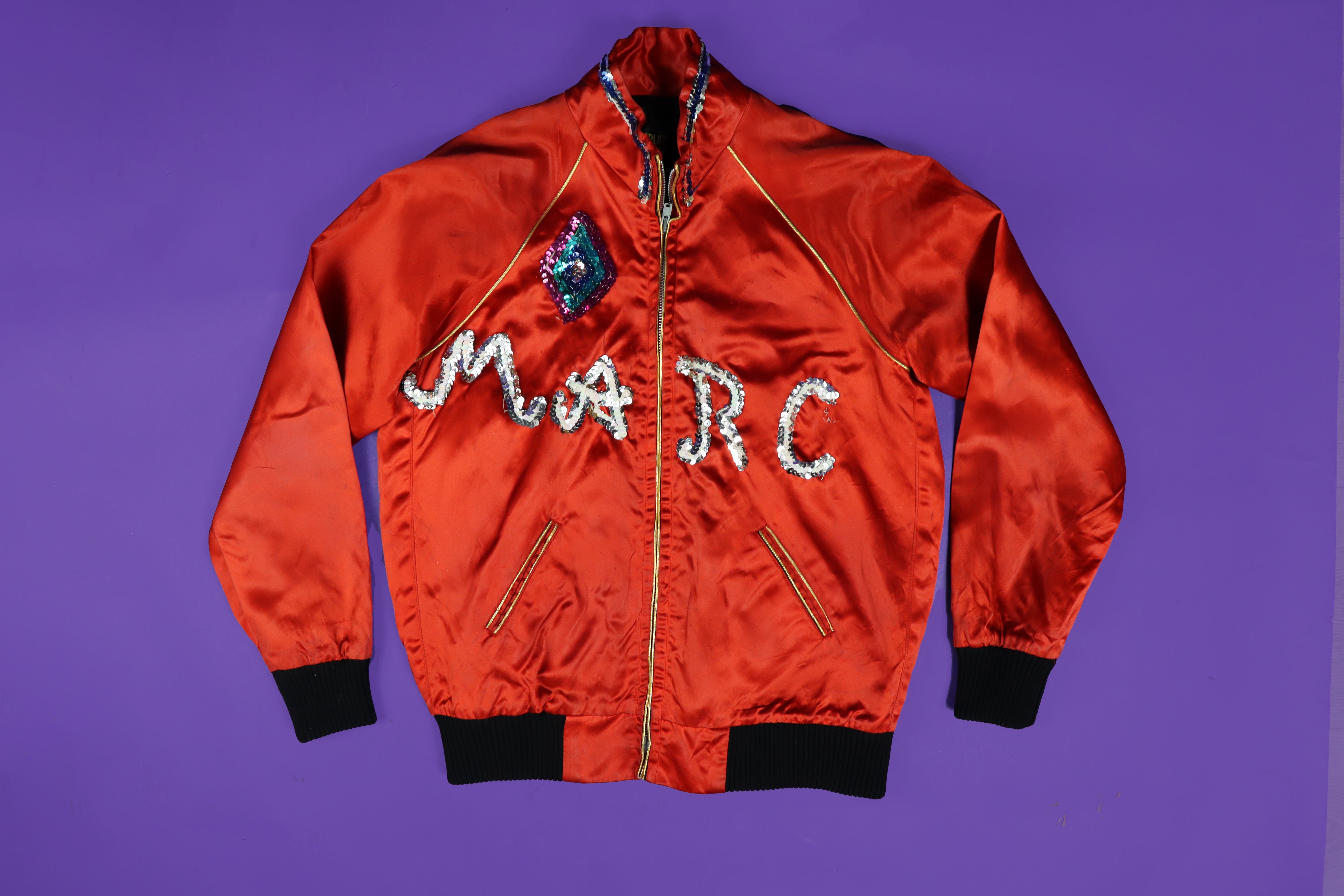 RARE Vintage 1970s Customised Marc Bolan T.Rex Satin Bomber Jacket Gla ...