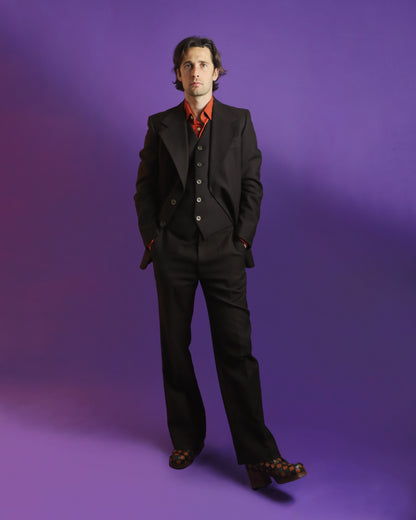 Vintage 1970s Brown 3 piece tailored suit