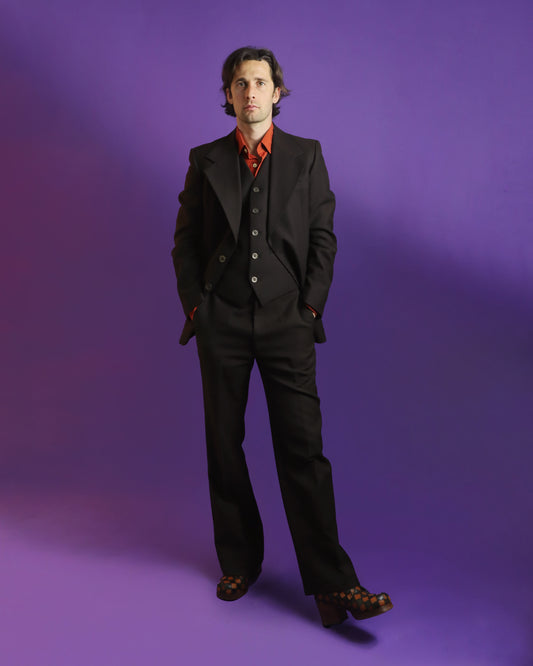 Vintage 1970s Brown 3 piece tailored suit