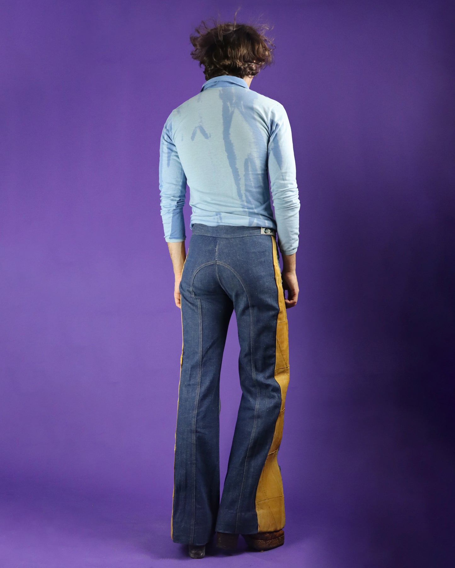 Vintage 1970s Antonio Guiseppe Denim and Leather "SIDEWINDER" Suit