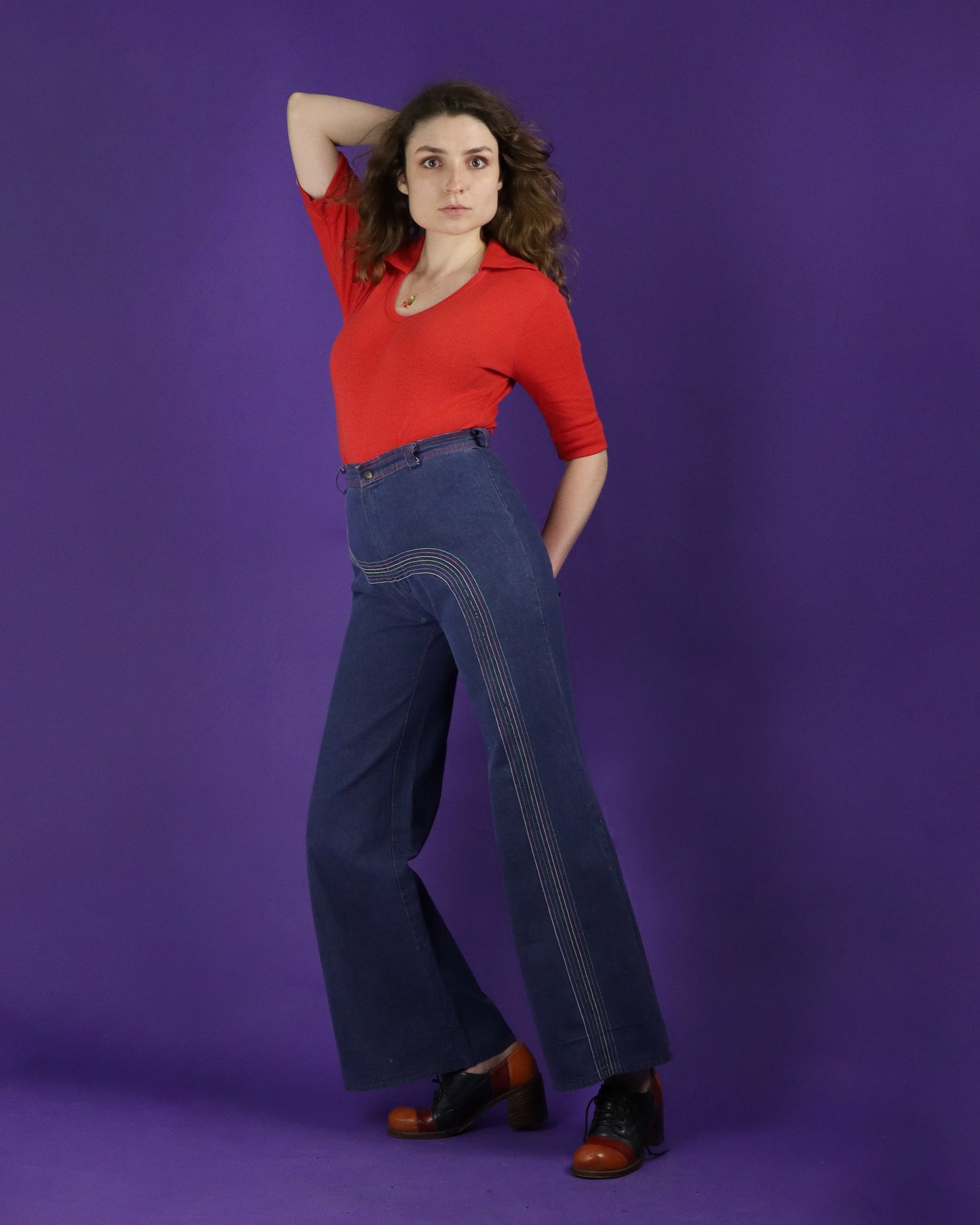 Vintage 1970s Rainbow Denim Flares