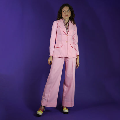 Vintage 1970s Powder Pink Trouser Suit