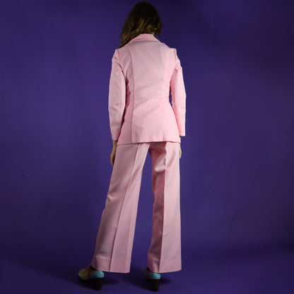 Vintage 1970s Powder Pink Trouser Suit